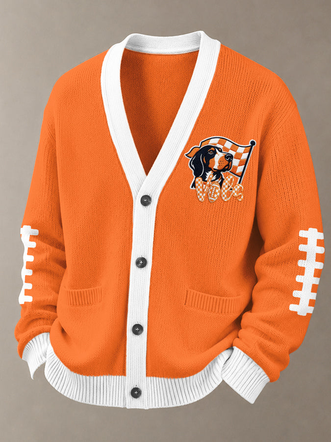 Men'S Sports Football Long Sleeved Cardigan