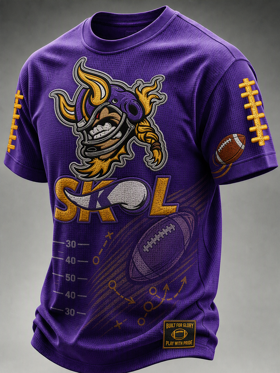 Men'S Football Print Waffle T-Shirt