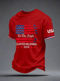 Men'S Casual American 1776-2026 Anniversary Celebration Commemorative Printed Short Sleeved T-Shirt
