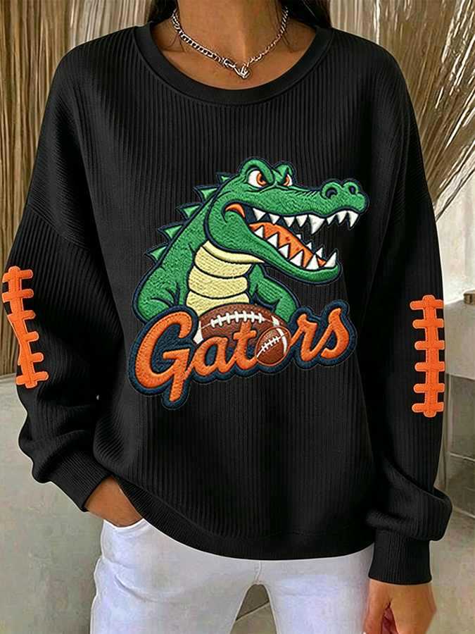 Women'S Football Print Casual Sweatshirt