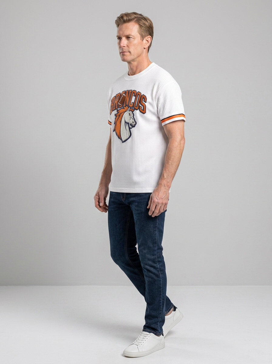 Unisex Denver Broncos Football Horse Logo Printed T-shirt