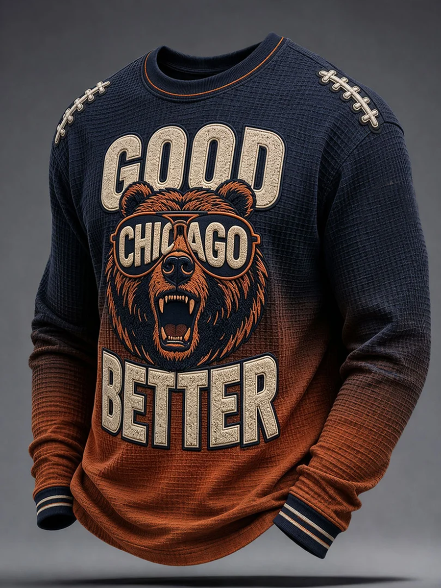 Men's Football Gameday Gift For Football Fans Waffle Long Sleeve Top