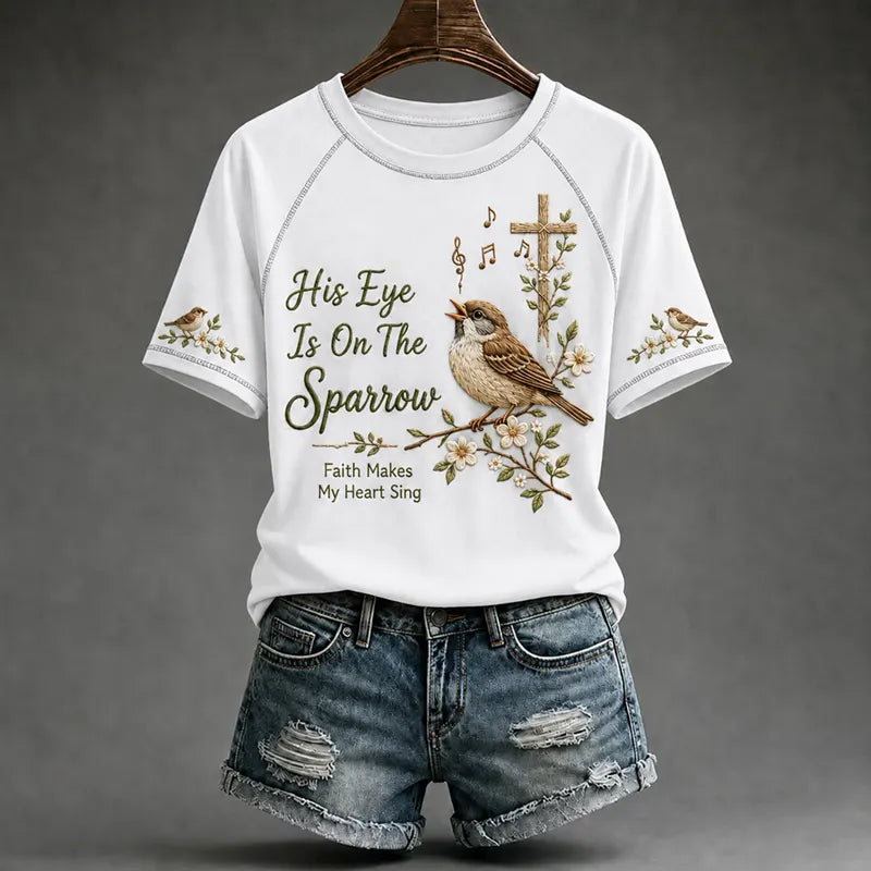 Women's Faith Floral Art Print T-Shirt