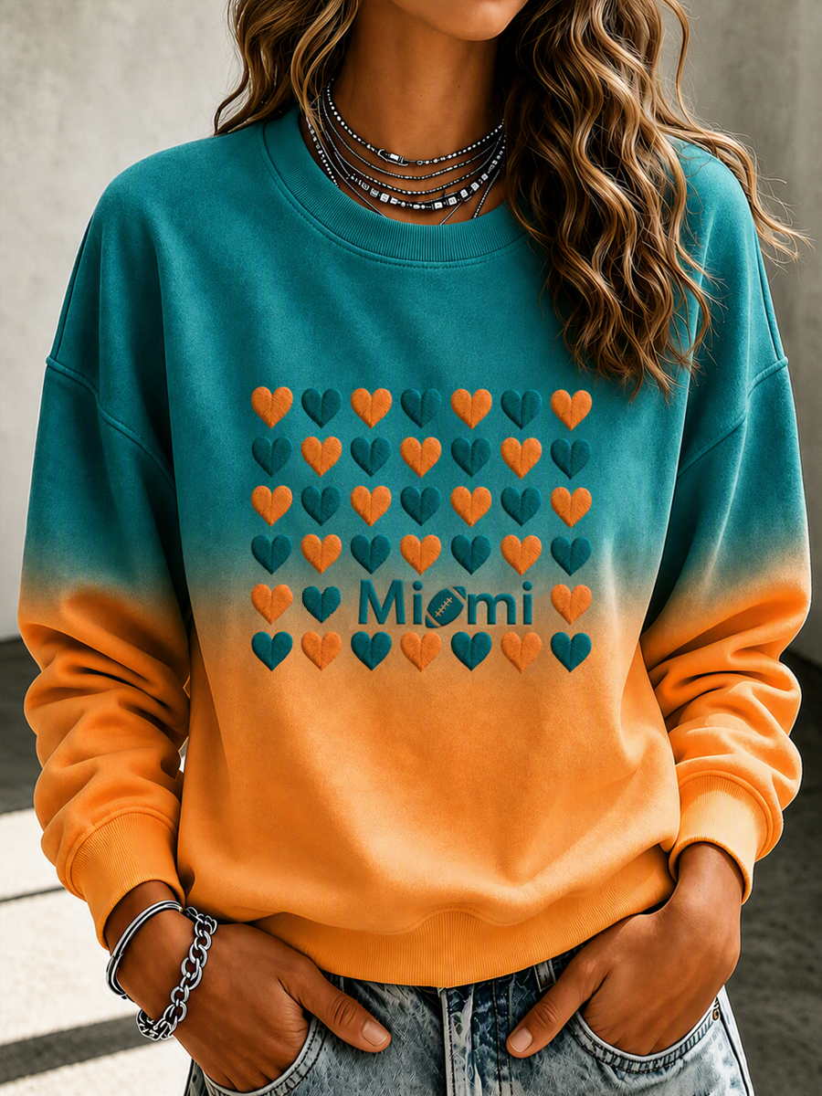 Women's Football Printed Casual Sweatshirt
