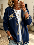 Women'S Football Print Cardigan