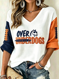 Women'S Football Print Waffle  Top