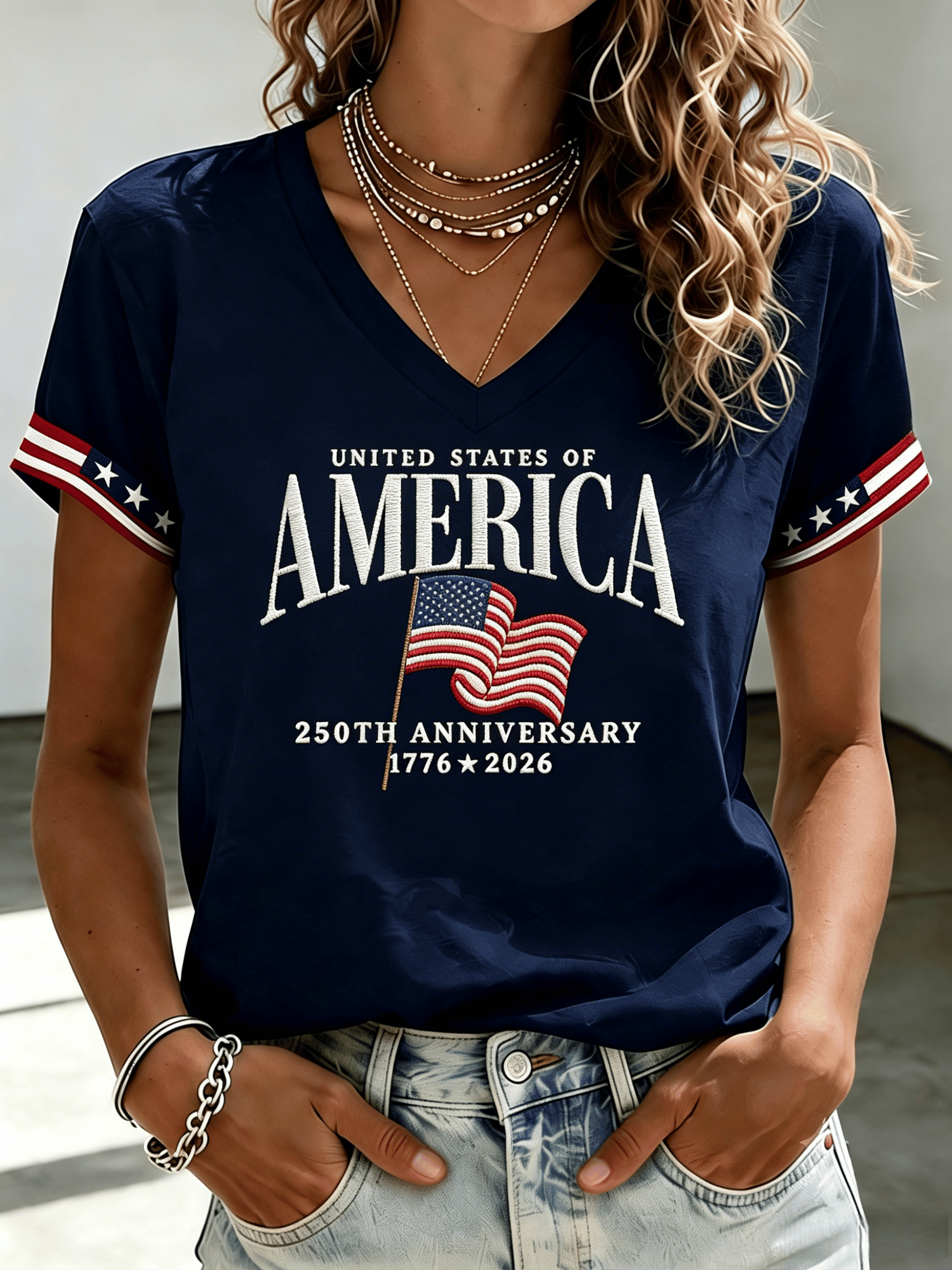 Women's USA 250th Anniversary Printed T-shirt