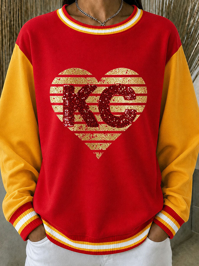 Women'S Football Print Casual Sweatshirt