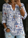 US 250 Anniversary  Print Casual Shirt