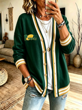 Women's Football Print Cardigan