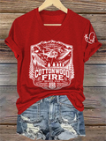 V-Neck Retro 2026 Beaver Strong Cottonwood Fire, Beaver, Utah - Pray For Our Heroes And Our Community Route 153 Print T-Shirt