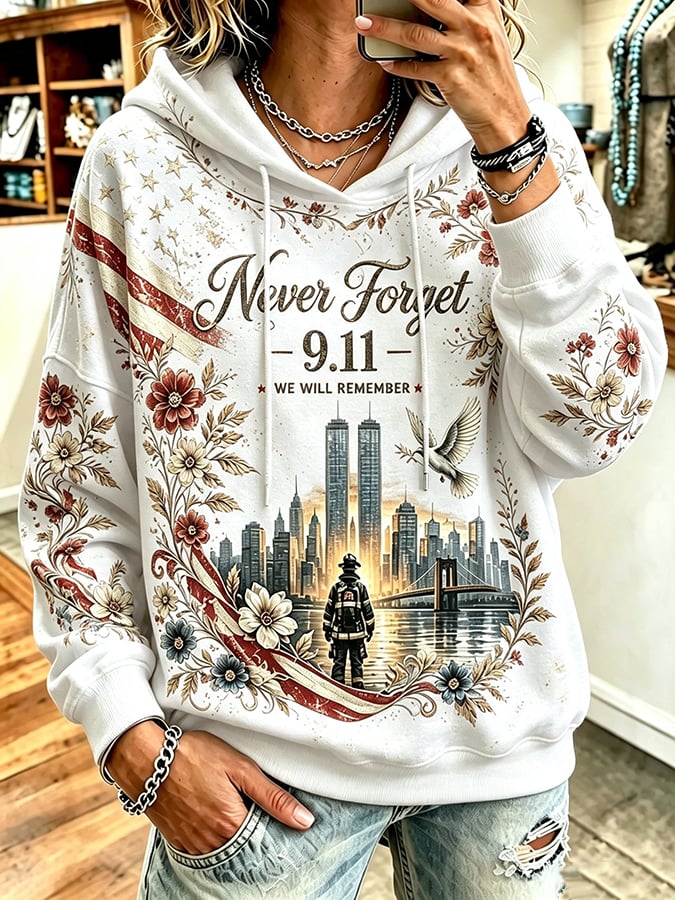 Women's Never Forget September 11 Print Top