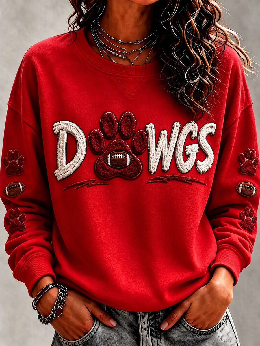 Women'S Retro Football Round Neck Sports Shirt