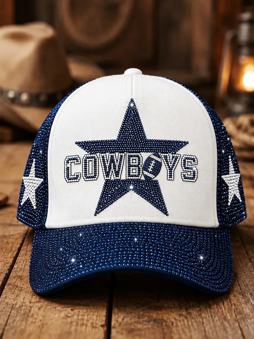 Unisex Football Print Washed Duckbill Cap