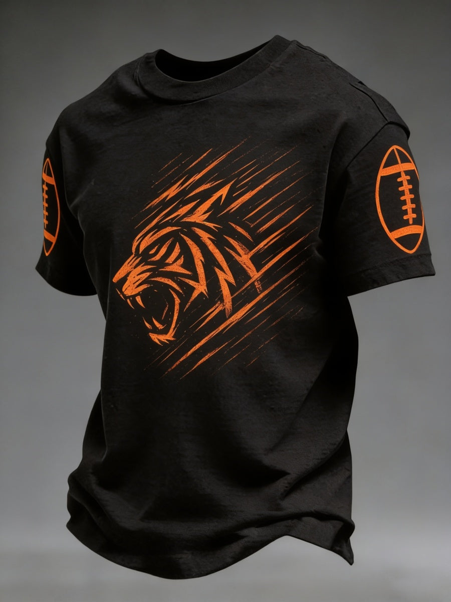 Men's Football Print Casual T-Shirt