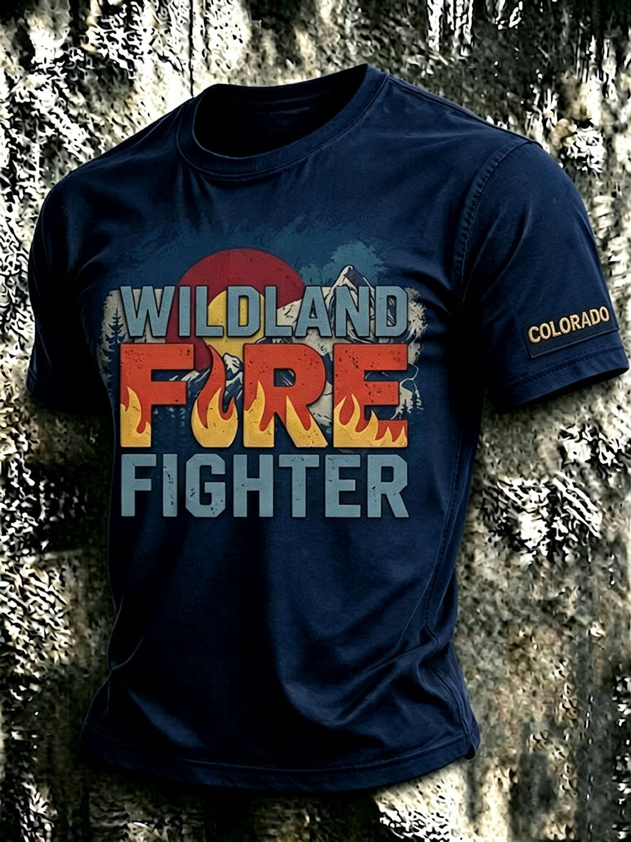 Men'S Retro T-Shirt Paying Tribute To Colorado Firefighters