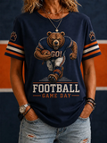 Women's Football Gameday Gift For Football Fans Casual Tee