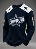 Men's Football Fan Round Neck Waffle Hoodie