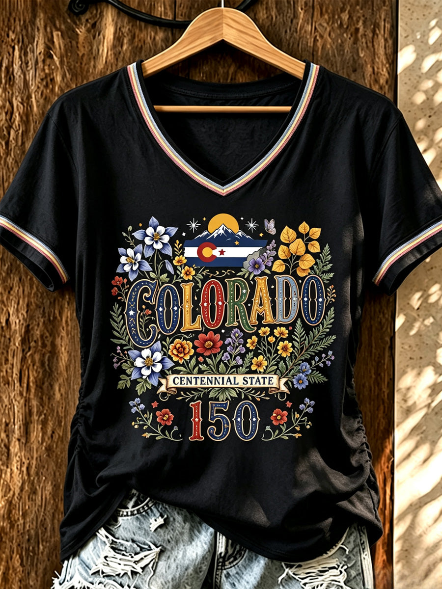 Women's Colorado 150years Anniversary Casual T-shirt