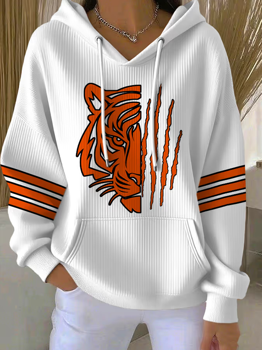 Women'S Casual Football Fan Support Hooded Sweatshirt