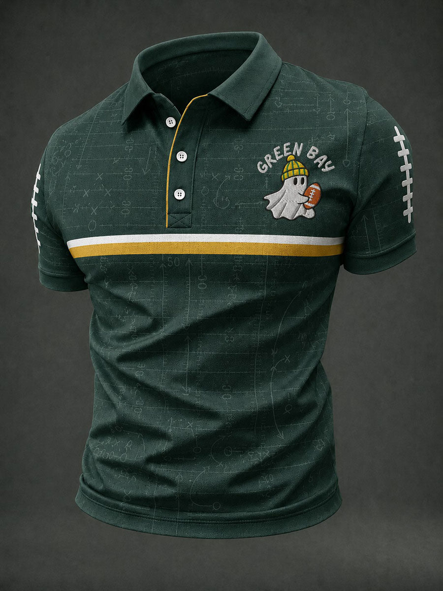 Men'S Football Printed Polo Shirt