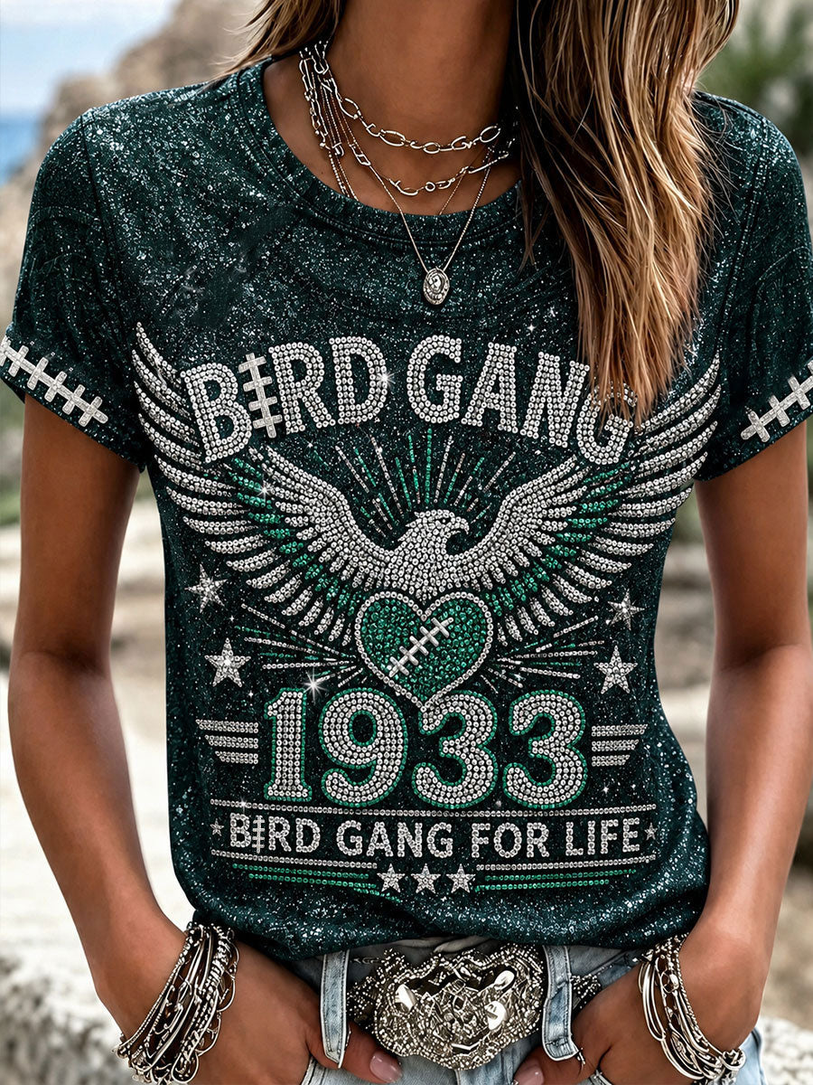 Women'S Rugby-Print T-Shirt