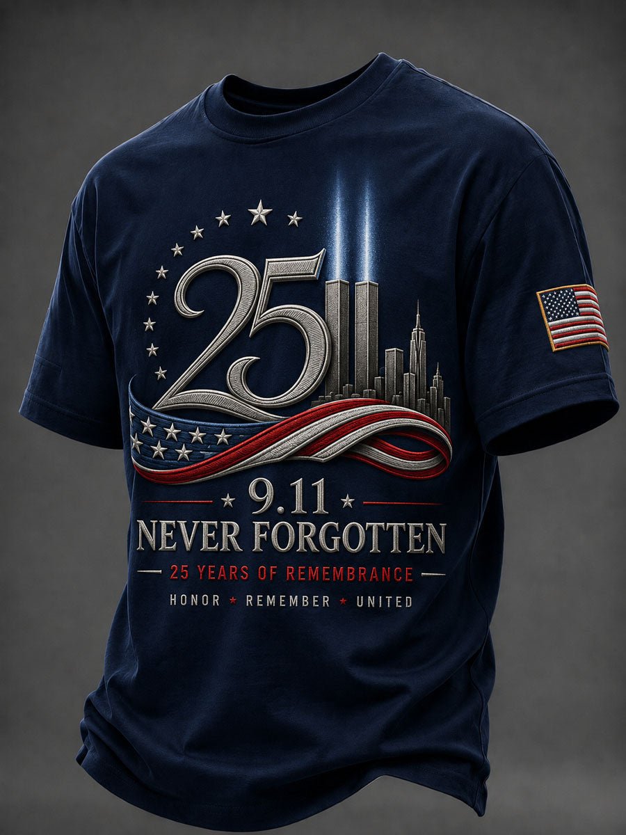 Men's 9.11 Never Forget Print Casual T-shirt