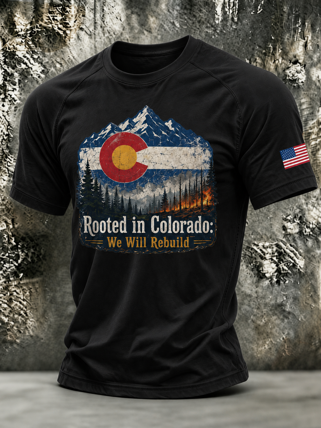 Men'S Colorado Strong: Rising From The Ashesn Printed T-Shirt