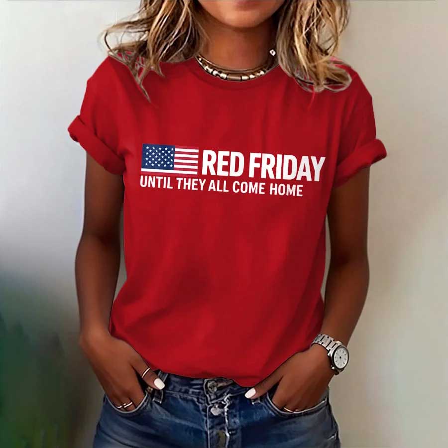 Women's Red Friday Print T-Shirt