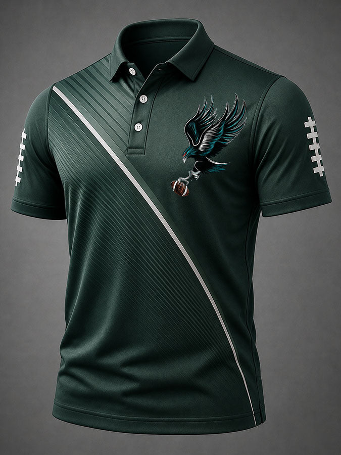 Men'S Football  Print Casual Polo