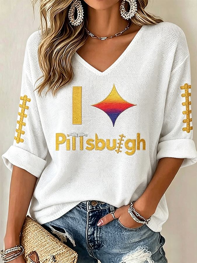 Women'S Football Casual Printed Top