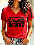 Women'S Football Print Short-Sleeve T-Shirt