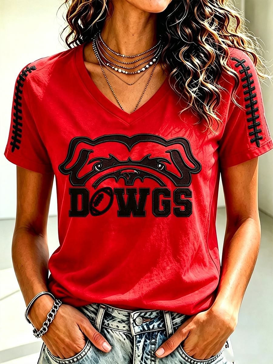 Women'S Football Print Short-Sleeve T-Shirt