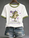 Women's 'Jesus Thinks I'm A Delight' Printed Casual T-Shirt