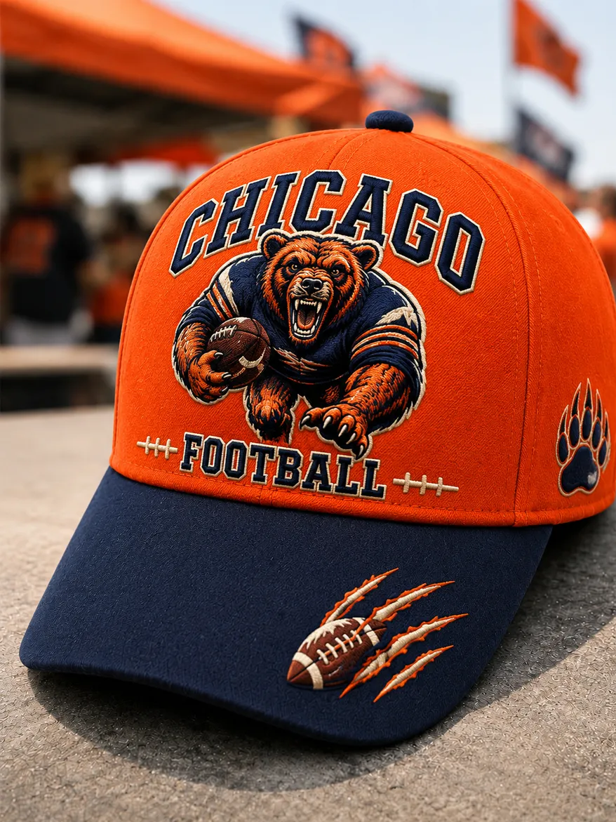 Neutral football printed casual hat