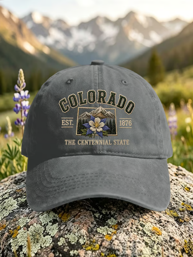 Retro Colorado Est. 1876 The Centennial State Print Baseball Cap