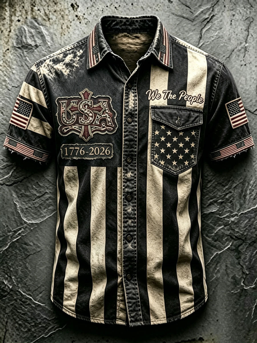 Men'S 250Th Anniversary National Faith Print  Shirt