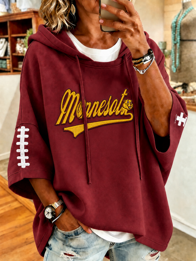 Women’S Football Fans Print Hoodie