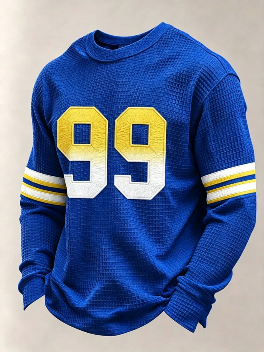 Men'S Football Printed Waffle Sweatshirt