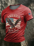 Men'S America Flag Printed Casual T-Shirt