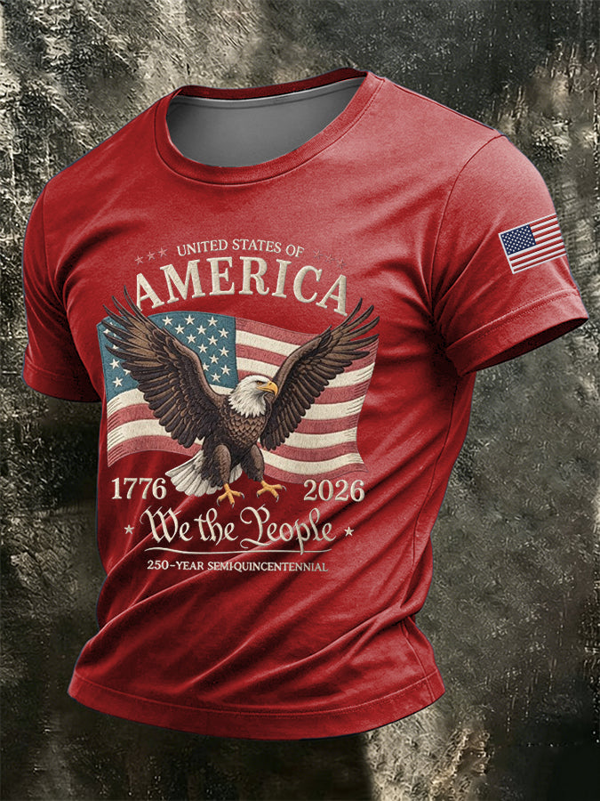 Men'S America Flag Printed Casual T-Shirt