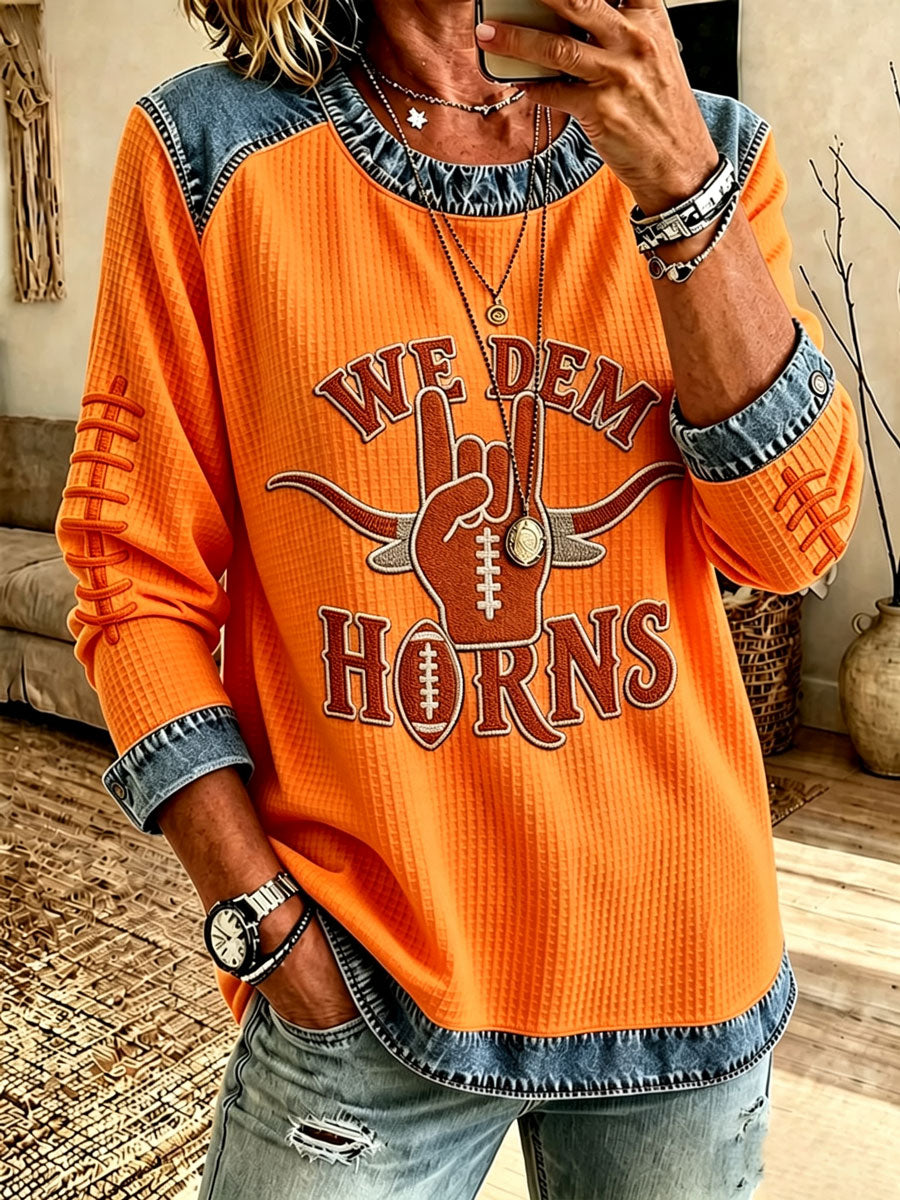 Women'S Football Printed Casual Long Sleeve Top
