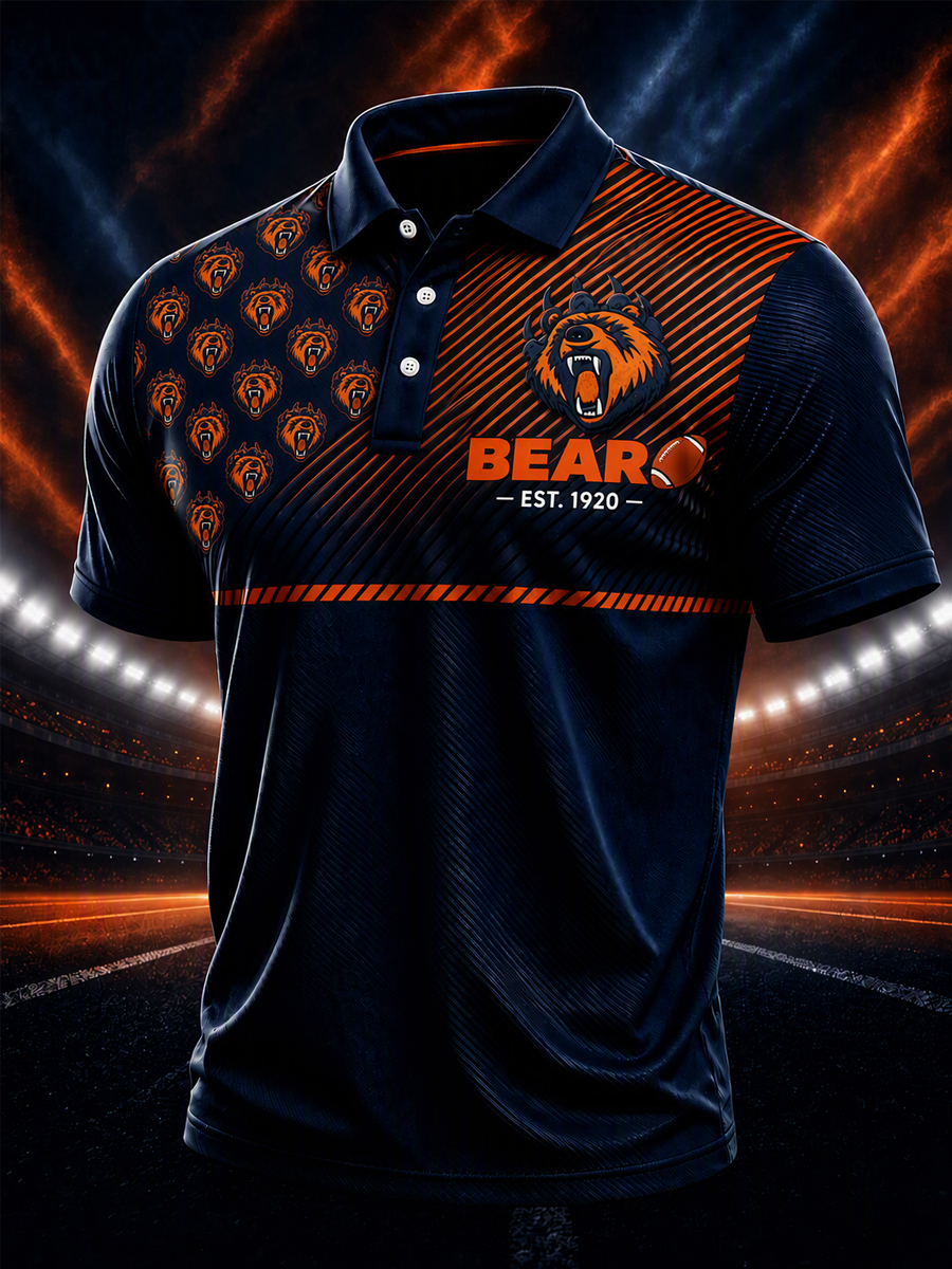 Men'S Football Fan Printed Polo Shirt