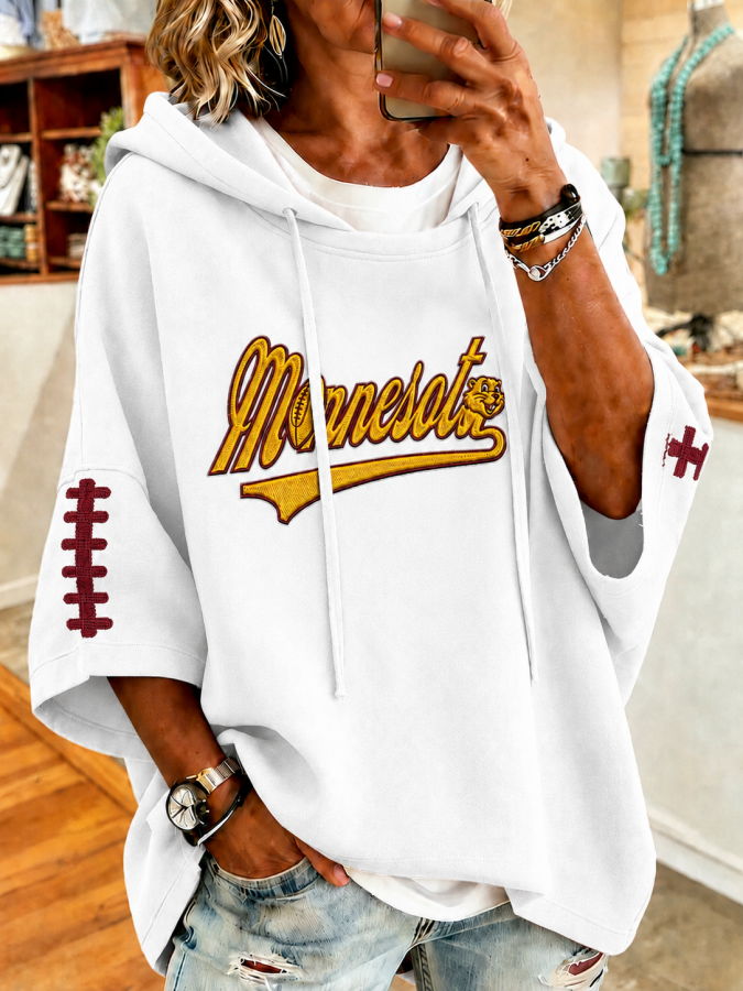 Women’S Football Fans Print Hoodie
