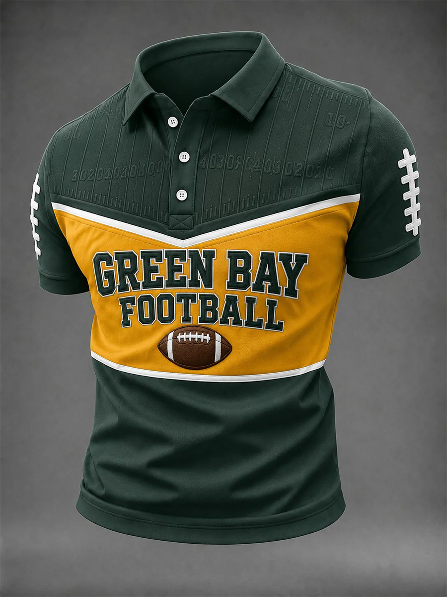 Men'S Football Printed Polo Shirt