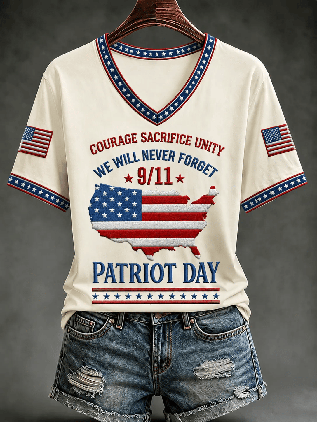 Women's  Retro  9.11 Never Forget Print T-shirt