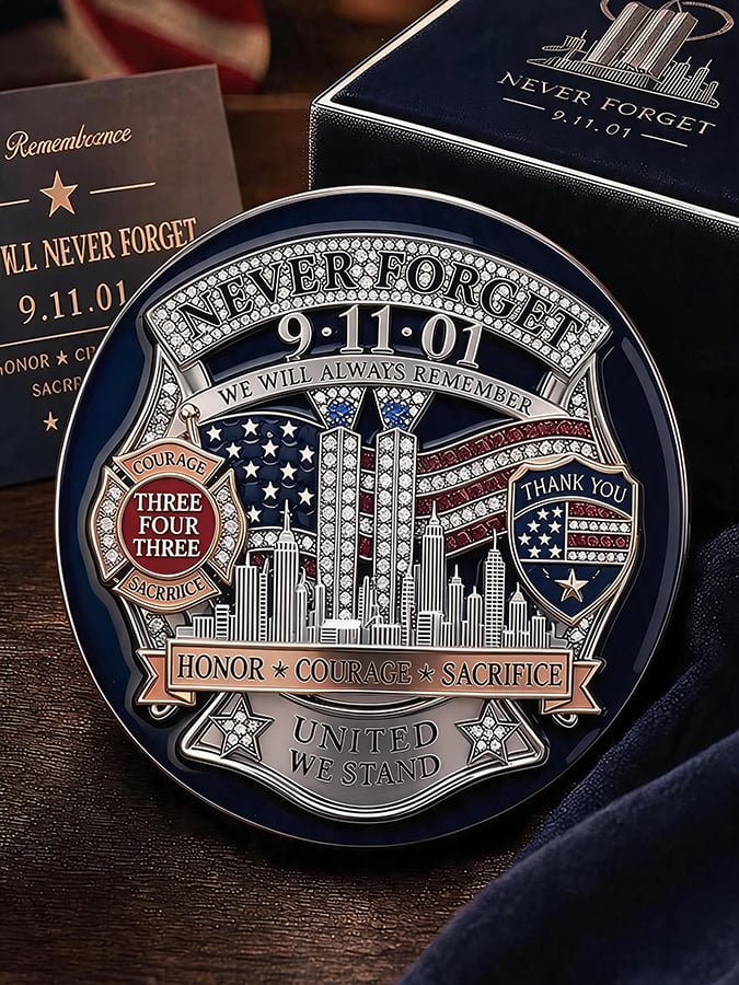 Unisex America's 9/11 Patriot Day Print Pin-back Button
