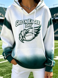 Women'S Football Fans Print Hooded Sweatshirt