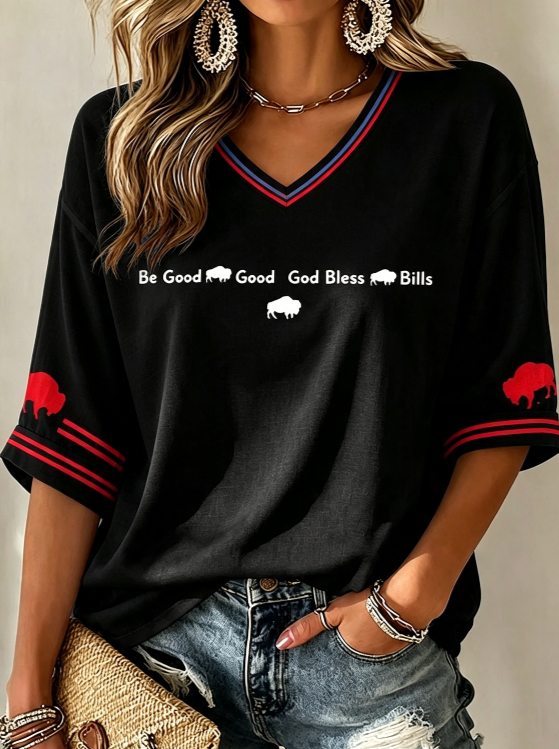 Women'S Football  Print Waffle  Top