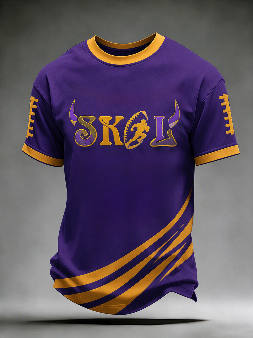 Men's Football printed short sleeved T-shirt